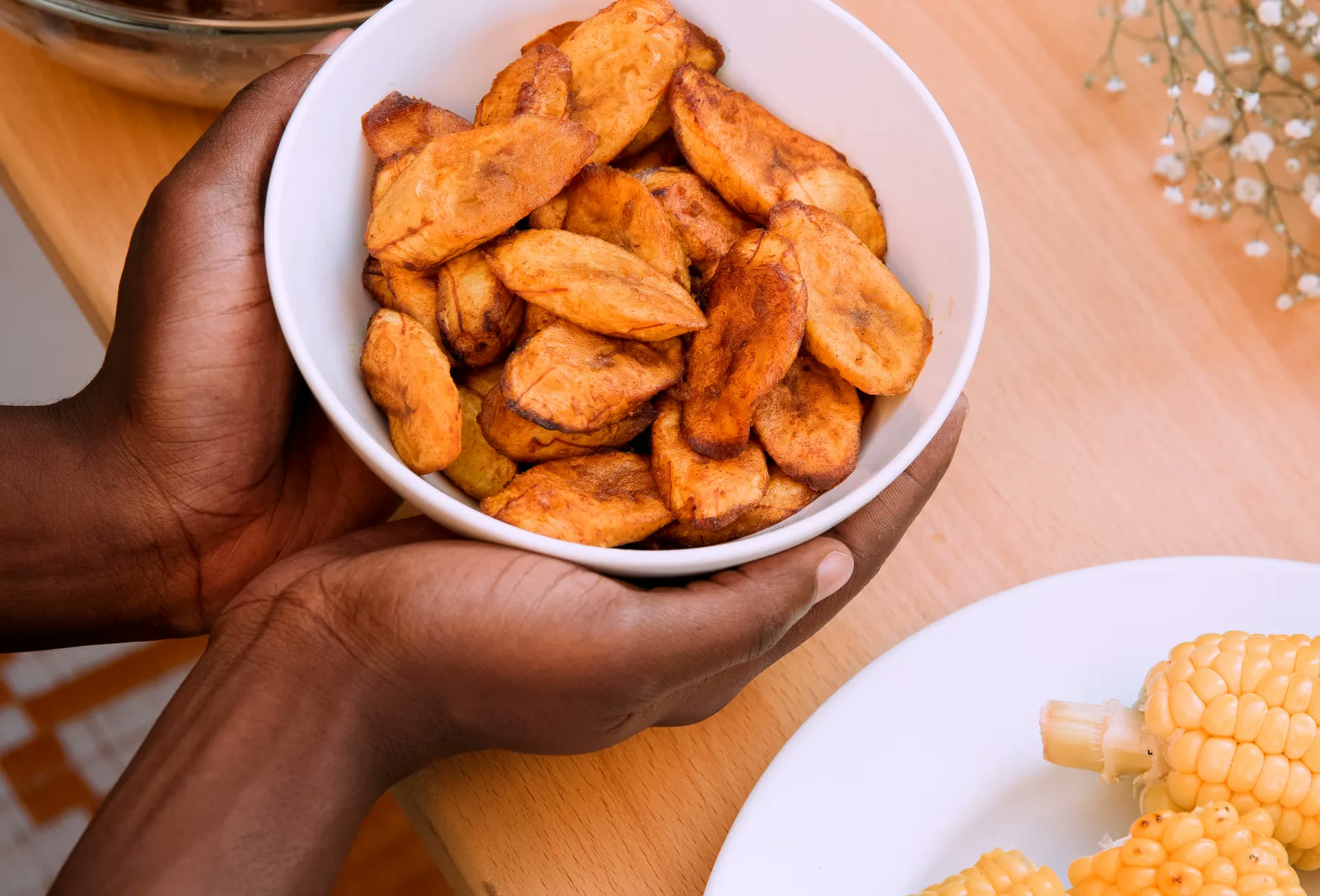 Plátano frito, base del mofongo criollo