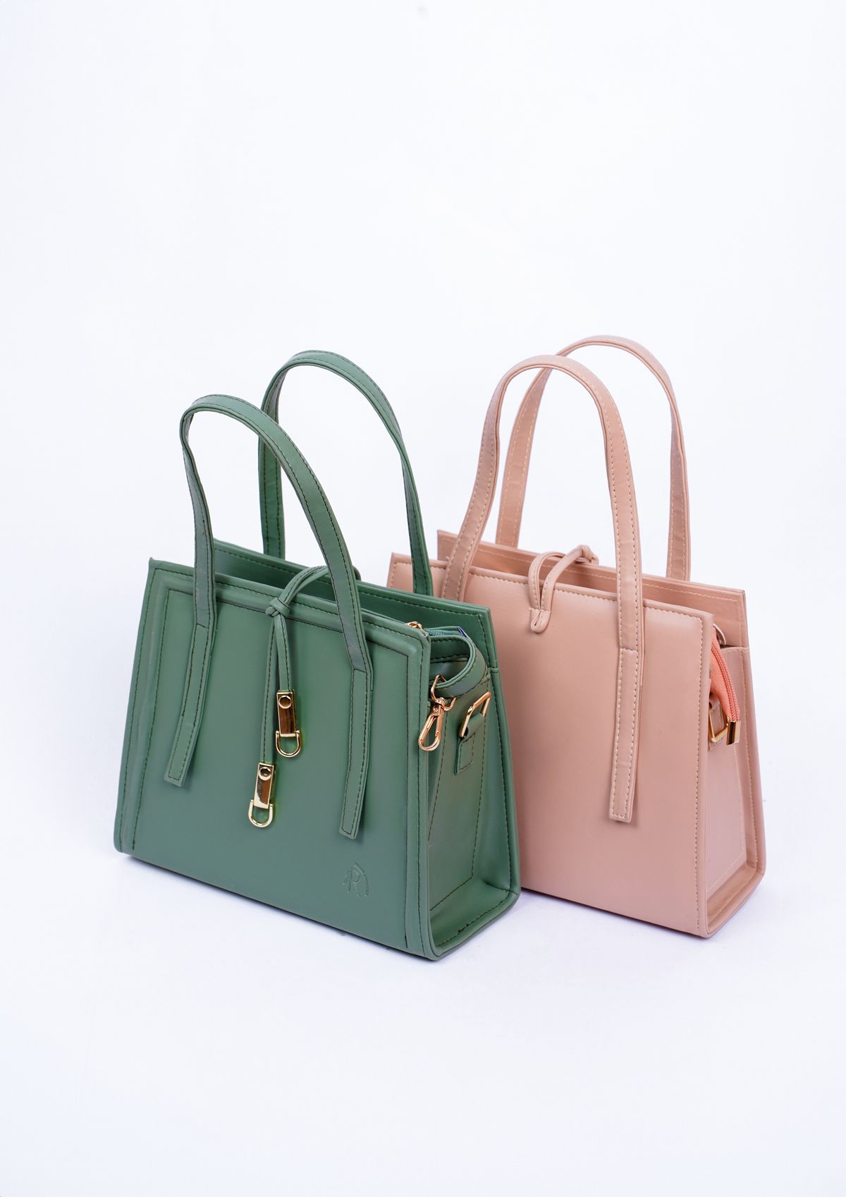 Carteras de mujer en verde y rosado